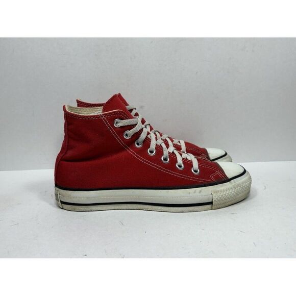 Vintage Converse Chuck Taylor High Top Sneakers Made In USA Red Mens Size 6 - Picture 1 of 8